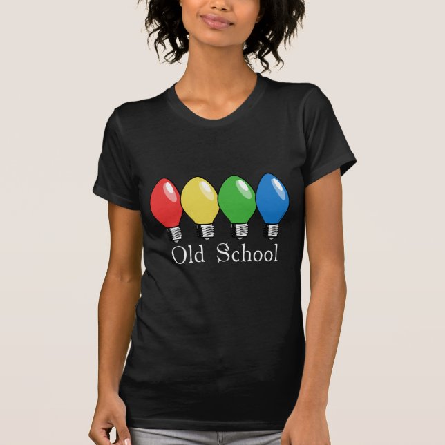 Alte Schulweihnachtsbaum-Lichter T-Shirt (Vorderseite)