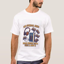 Alte Schulzeiten Retro-Musik-T-Shirt mit Seite A