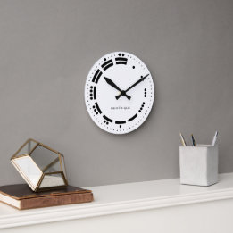 Alte Schwarz-weiße Maya-Zahlen Vector Art Runde Wanduhr