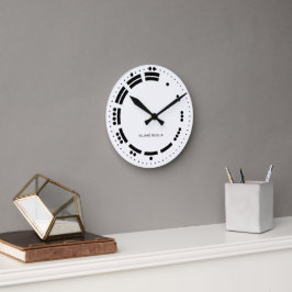 Alte Schwarz-weiße Maya-Zahlen Vector Art Runde Wanduhr