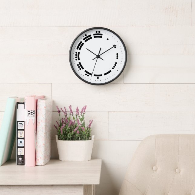 Alte Schwarz-weiße Maya-Zahlen Vector Art Uhr (Lesesaal)