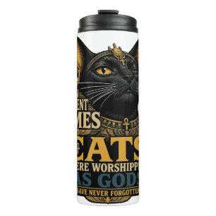 Alte Schwarze Katze Attitüde Thermosbecher