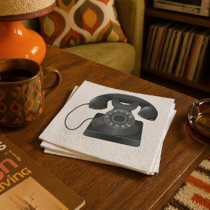 Alte schwarze Telefon-Papier-Servietten Serviette