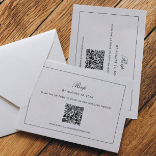 Alte Schwarze und Weiße Hochzeit RSVP Begleitkarte