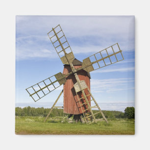 Alte schwedische Windmühle Magnet