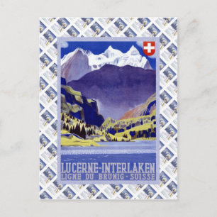 Alte Schweizer Bahn Luzern Interlaken Brünig Postkarte