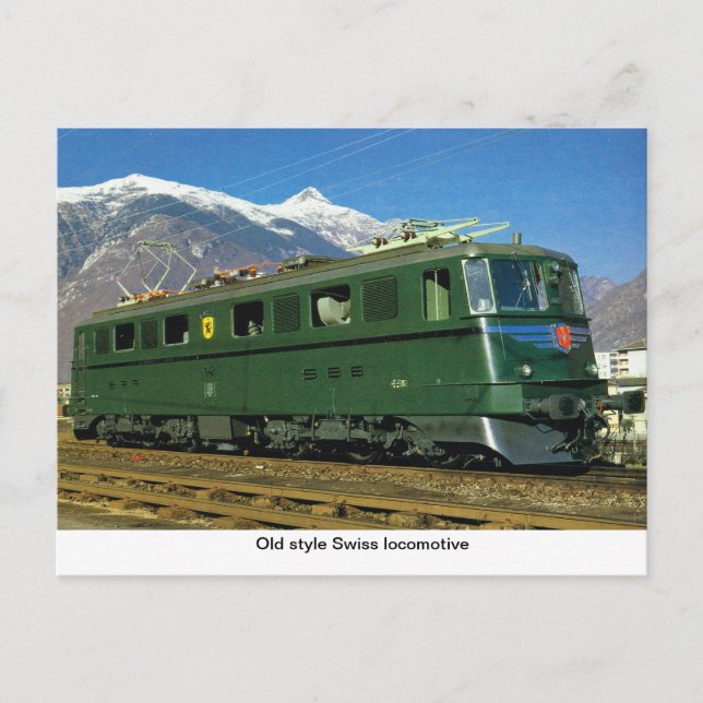 Alte Schweizer Lokomotive Postkarte (Vorderseite)