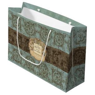 Alte Seekarten-Vintager Rosette-Radierungs-Männer Große Geschenktüte
