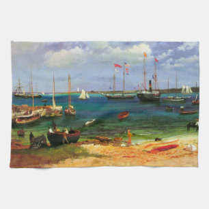 Alte Seelandschaft, Nassau Hafen von Bierstadt Geschirrtuch
