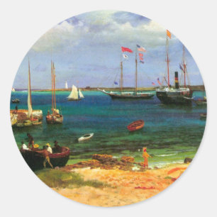 Alte Seelandschaft, Nassau Hafen von Bierstadt Runder Aufkleber