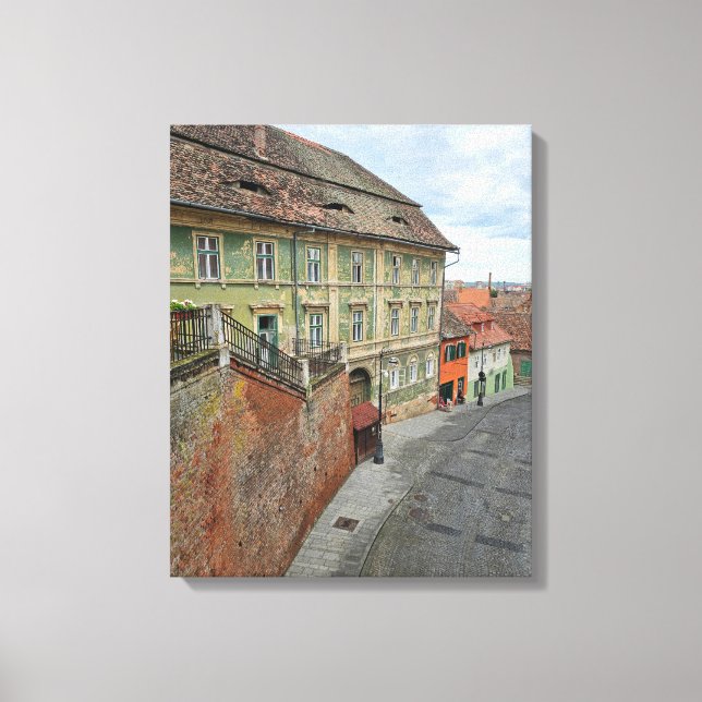 Alte Sibiu-Gebäude sehen Leinwand (Vorderseite)