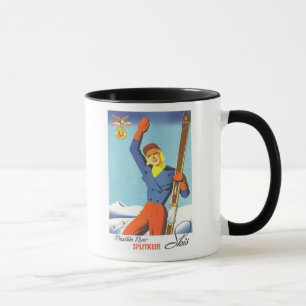 Alte Ski-Werbung Tasse