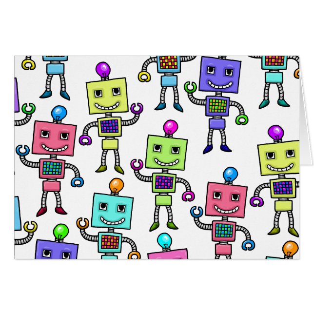 Alte Skool Retro Roboter (Vorderseite (Horizontal))