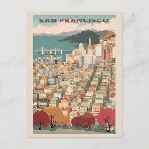 Alte Skyline von San Francisco Kalifornien Postkarte