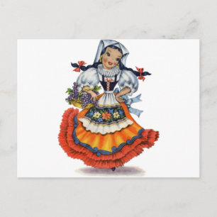 Alte spanische Puppe Postkarte