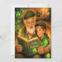 Alte St. Patrick's Day Karte für den Großvater