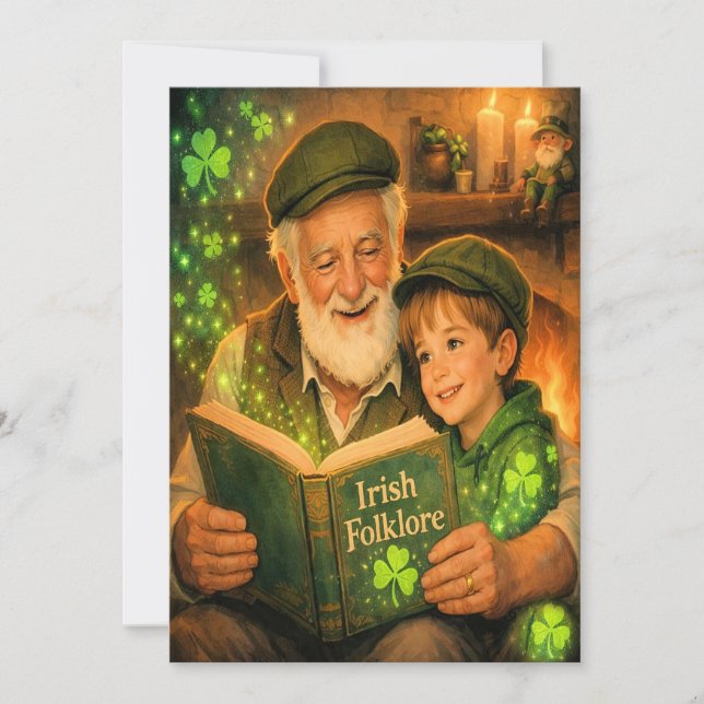 Alte St. Patrick's Day Karte für den Großvater (Vorderseite)