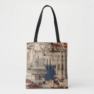 Alte Stadt Lissabon mit Aussichtsturm und Kirchenr Tasche