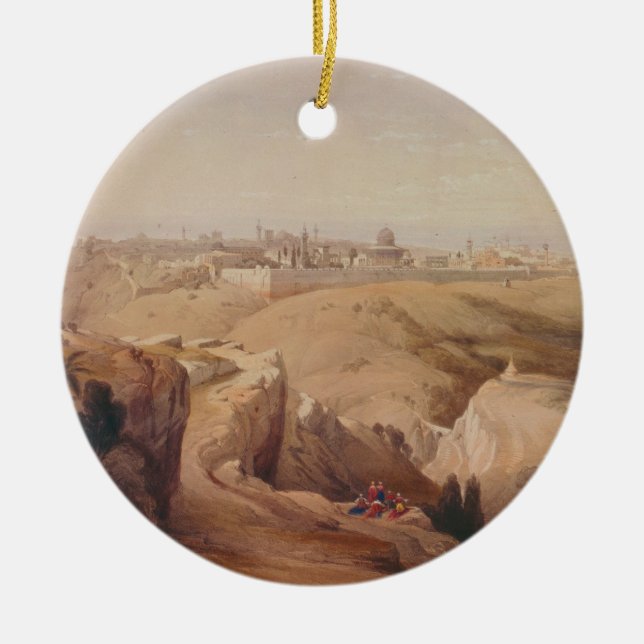 Alte Stadt von Jerusalem vom Ölberg Keramik Ornament (Vorne)
