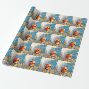 Alte Stadtbahn Ölgemälde Geschenkpapier
