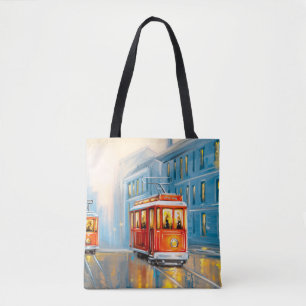 Alte Stadtbahn Ölgemälde Tasche