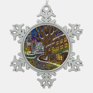 Alte Stadtverzierung Schneeflocken Zinn-Ornament