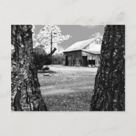 Alte Stallhalle Land Schwarz-Weiß-Foto Postkarte