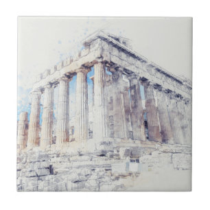 Alte Stätten Parthenon in Athen, Griechenland Fliese