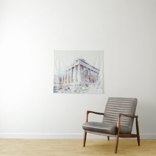 Alte Stätten Parthenon in Athen, Griechenland Wandteppich