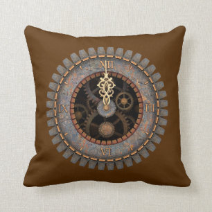 Alte Steampunk Uhr #1C Kissen
