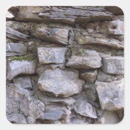 Alte Steinmauer Quadratischer Aufkleber