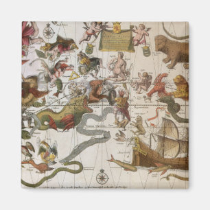 Alte Sternkarte Constellation von Backer und Broen Magnet