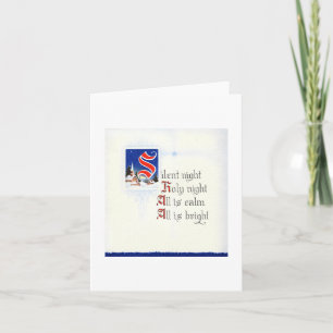 Alte stille Nacht Weihnachtskarte Karte