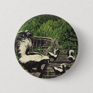 Alte Stinktiere, wilde Tiere und Waldkreaturen Button