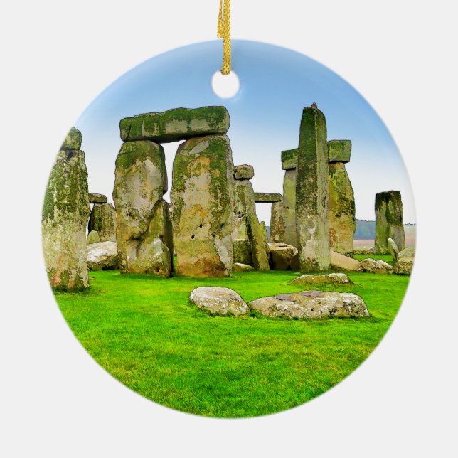 Alte Stonehenge Stehend Stones im Sommer Kunst Keramik Ornament (Hinten)