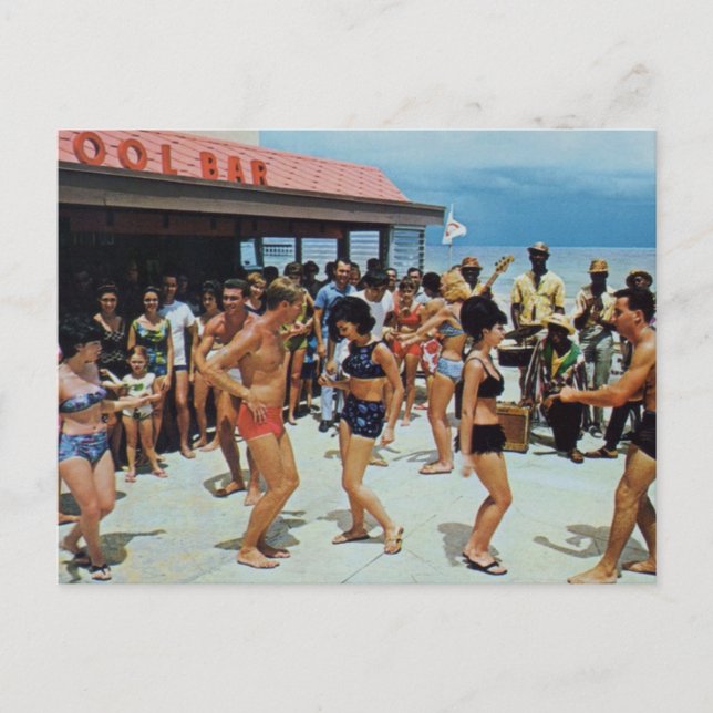 Alte Strandparty Postkarte (Vorderseite)