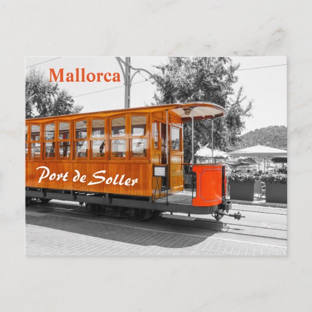 Alte Straßenbahn von Mallorca nach Port de Soller Postkarte (Vorderseite)