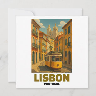 Alte Szene von Lissabon Portugal Retro-Straßenbahn