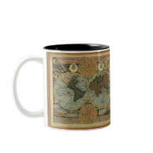 Alte Tasse der Weltkarte