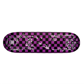 Alte Tätowierung Checkboard - lila u. schwarz Skateboard