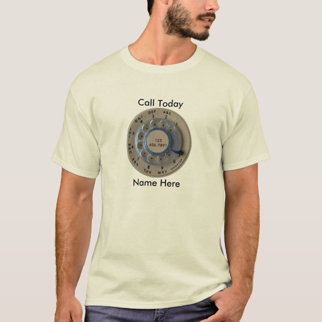 Alte Telefonanwahl, Nummer und Name hinzufügen T-Shirt (Vorderseite)