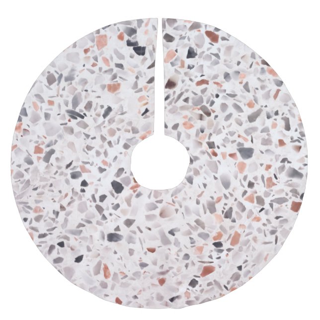 Alte Terrazzo Textur, hemmen Muster. Polyester Weihnachtsbaumdecke (Vorderseite)