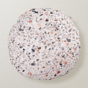 Alte Terrazzo Textur, hemmen Muster. Rundes Kissen