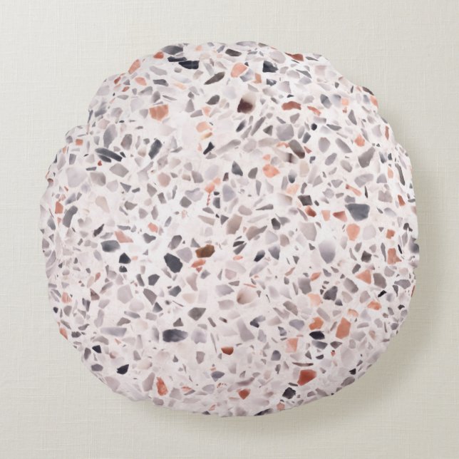 Alte Terrazzo Textur, hemmen Muster. Rundes Kissen (Vorderseite)