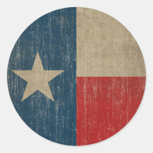 Alte Texas-Flagge Runder Aufkleber