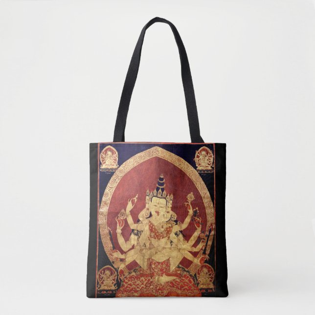 Alte tibetanische Tapisserie Tasche (Vorderseite)