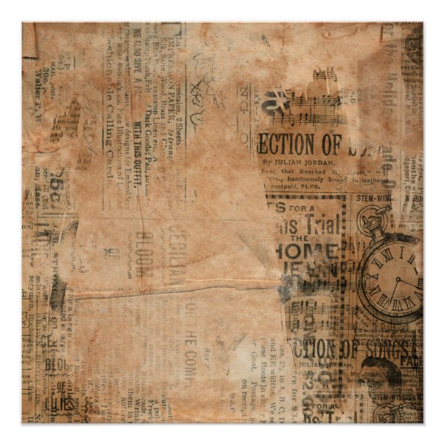 Alte Torn Vintage Zeitung Eins Poster (Vorderseite)