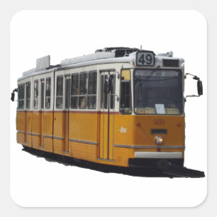 Alte Tram Quadratischer Aufkleber