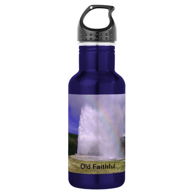 Alte Treue im Yellowstone Nationalpark Edelstahlflasche (Vorderseite)