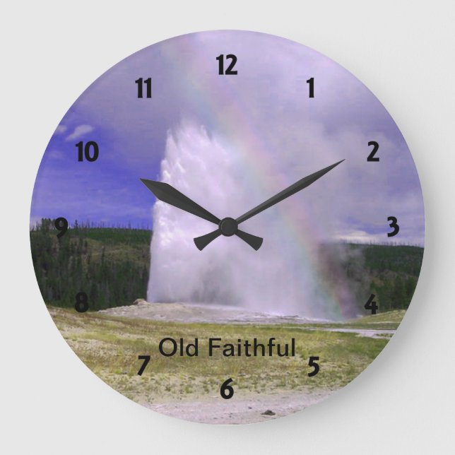 Alte Treue im Yellowstone Nationalpark Große Wanduhr (Vorderseite)
